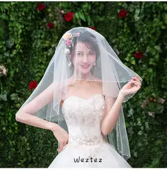 Простые Короткие невесты перламутровая вуаль модные венчальная Фата свадебная вуаль короткая вуаль аксессуары для невесты TS091