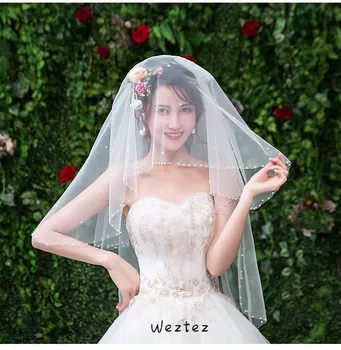 

Simple Short Bride Pearl Veil Fashion Wedding Veil Bridal Veil Short Veils Bride Accessories TS091