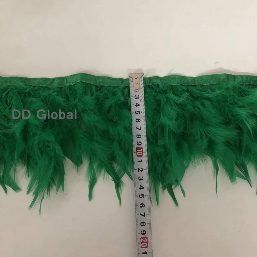 2 м Зеленая мята окрашенная высокое качество перо марабу Турция планки 4-6 дюймов Высота Куриные перья полоски для карнавала