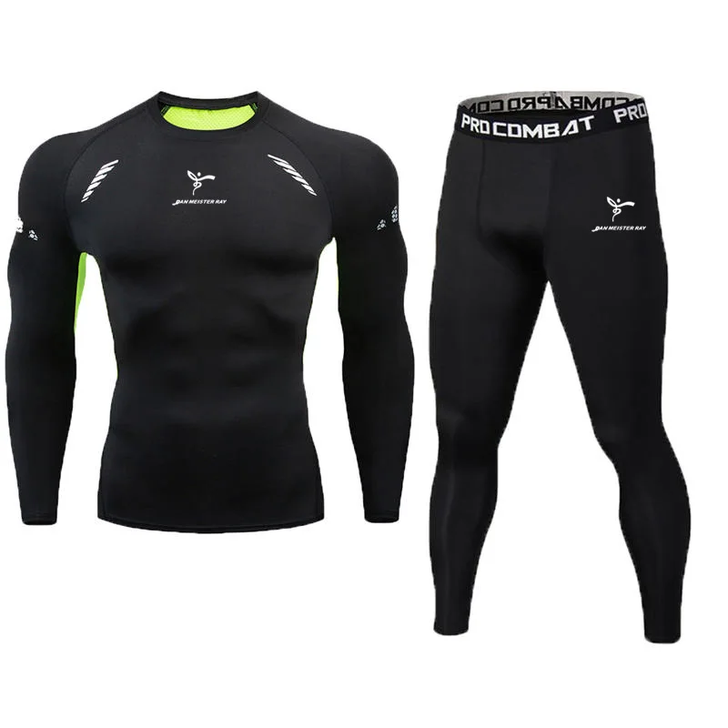 Men Gym Fitness Clothing Sportswear Quick Dry Compression Suits Men's Running Set Fitness Tight Sport Suit Outdoor Jogging sets