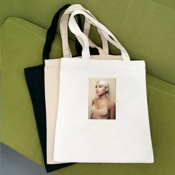 

Fashion Ariana Grande Print Canvas Bag Portable Webbing Cotton Canvas Bag Creative Shoulder Canvas Bag Creative Shopping Bag