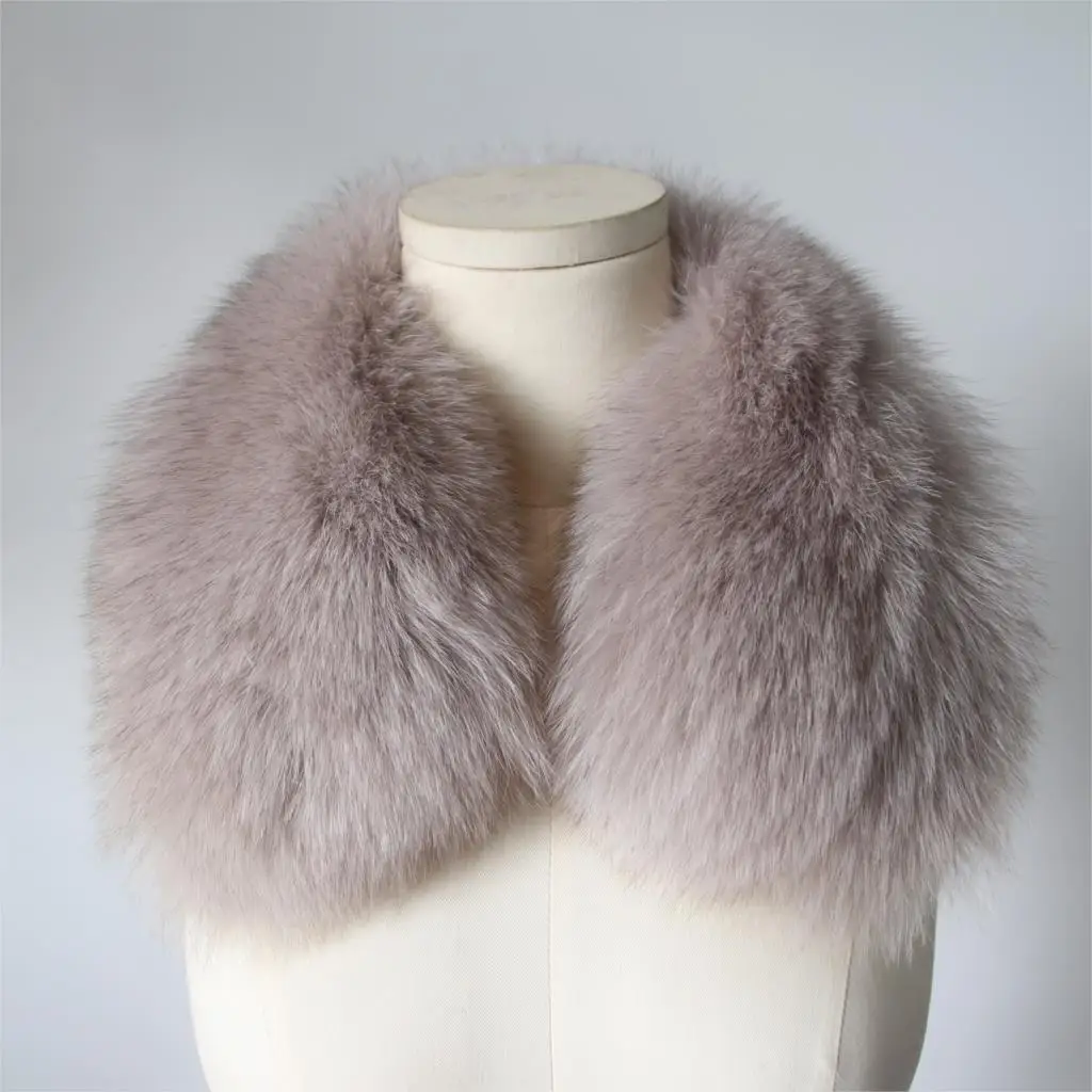 grey pink ZDFURS* Женская одежда Аксессуары для воротника модные меховые шарфы из натурального Лисьего меха воротник квадратный ZDC-163007 - Цвет: grey pink