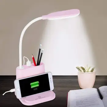 

Rechargeable Led Desk lamp with USB Charging Port, 4 in 1 Multi-Function, 2 Color Modes & Stepless Dimming, Touch desk lamp