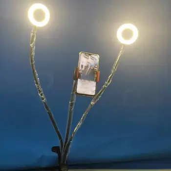 

2020 New Dual LED Fill Light with Long Arm Cell Phone Stand Holder for Live Stream Makeup Photography Selfie Ringlight Hot Sale