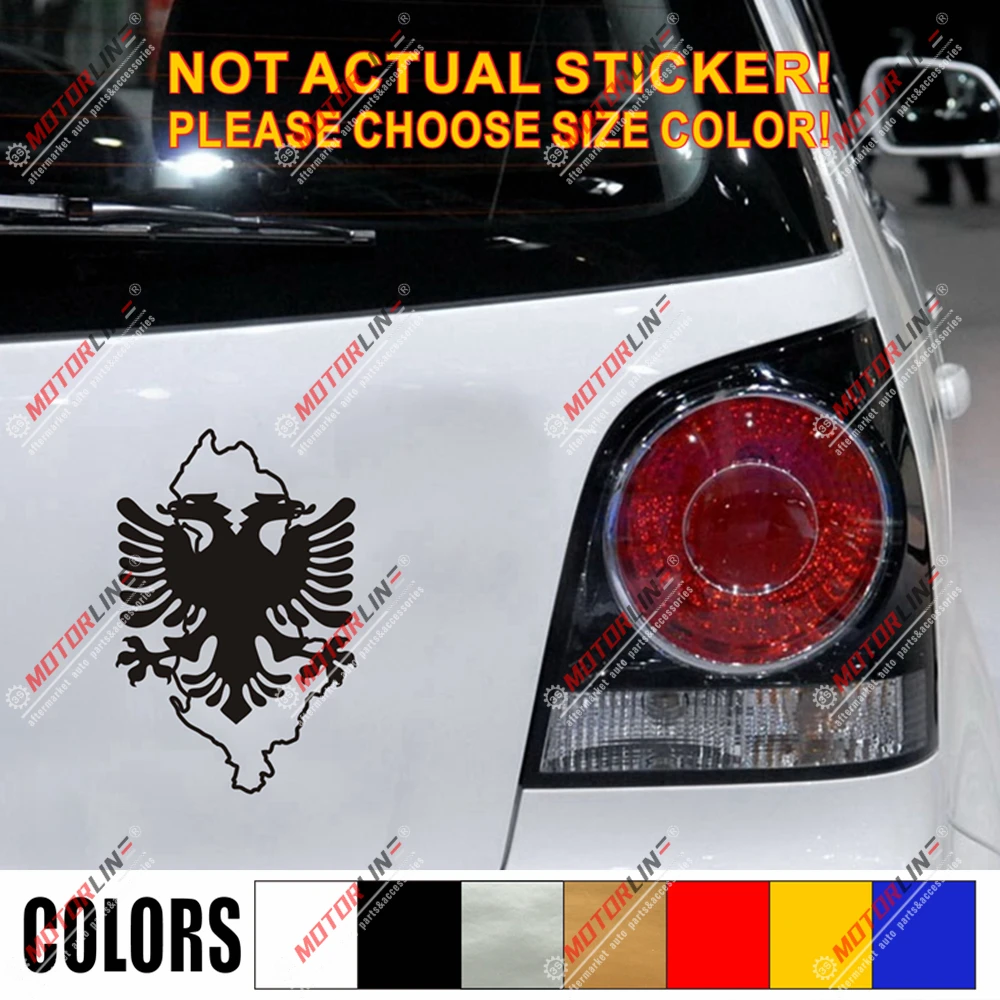 Albania Albanian Flag car bumper sticker 5" x 4" International Country