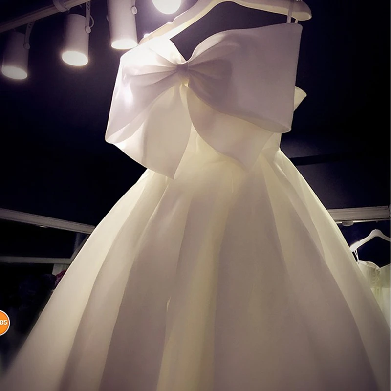 Милое шифоновое свадебное платье-пачка с бантом, vestidos De Novia, свадебное платье с корсетом, бальные платья, Robe De Mariage, настоящая фотография