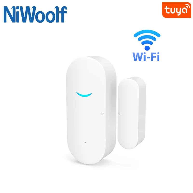 2021 nueva Tuya WiFi inteligente sensor de puerta Compatible con Google casa/Alexa/vida inteligente APP puerta ventana abierta/cerrar Detector