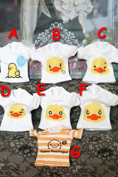 1/6 масштаб BJD Кукла одежда милый принт футболка для BJD/SD аксессуары BB YOSD. В комплект не входят кукла, обувь, парик и другие A0880