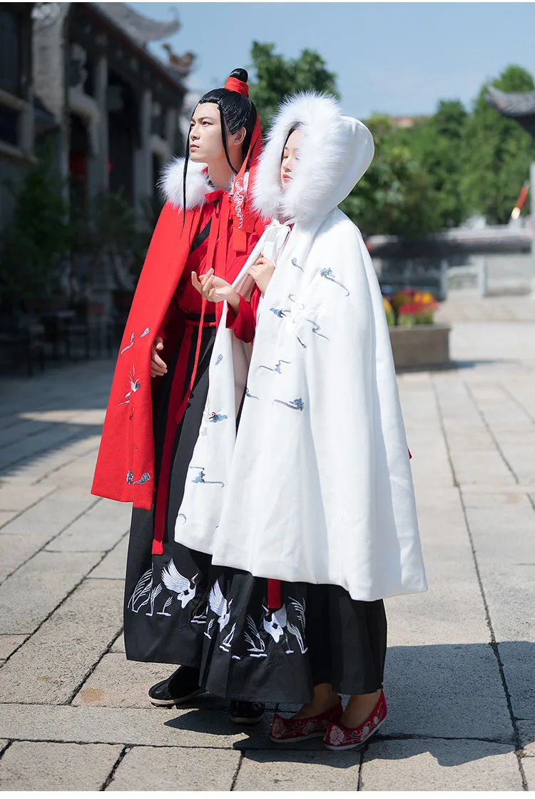 Hanfu плащ для женщин и мужчин, пальто с вышивкой, Осеннее и зимнее пальто для девушек, фестивальный Рейв, наряд для певцов, одежда для выступлений DC3438