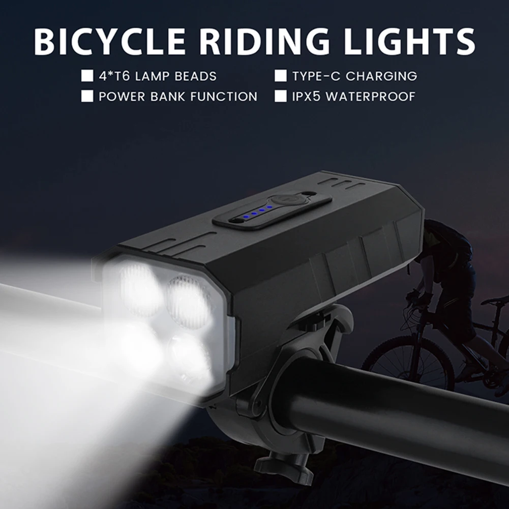 Bicycle Light USB Chargeable 4000 Lumen Bike Light Waterproof 4 LED