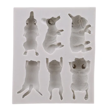 

Gray 6 Even Cat And Dog Silicone Mold Fondant Mold Cake Decoration Tool Chocolate Mold Wedding Decoration Mold