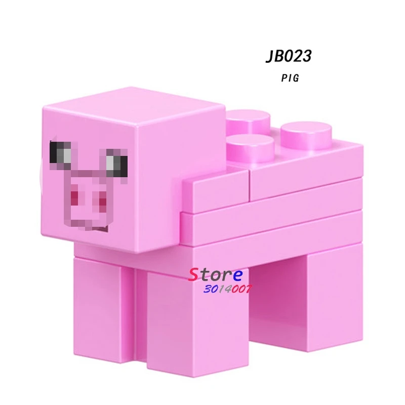 JB023 Одиночные строительные блоки мультфильм человек паук деревенский медведь лошадь звуковые пузыри DIY игрушки для детей - Цвет: JB023