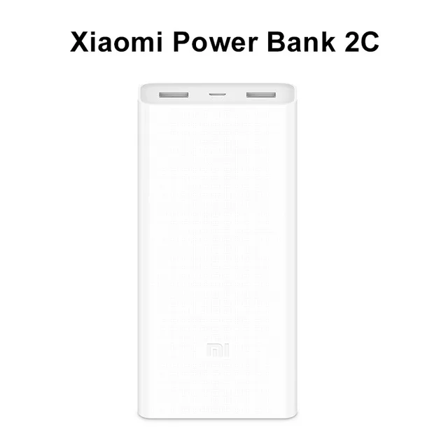 Power Bank 2C Xiao mi power Bank 20000mAh 2C портативное зарядное устройство mi внешний аккумулятор power bank 20000 mah Поддержка QC3.0 Dual USB для мобильных телефонов - Цвет: Power Bank 2C