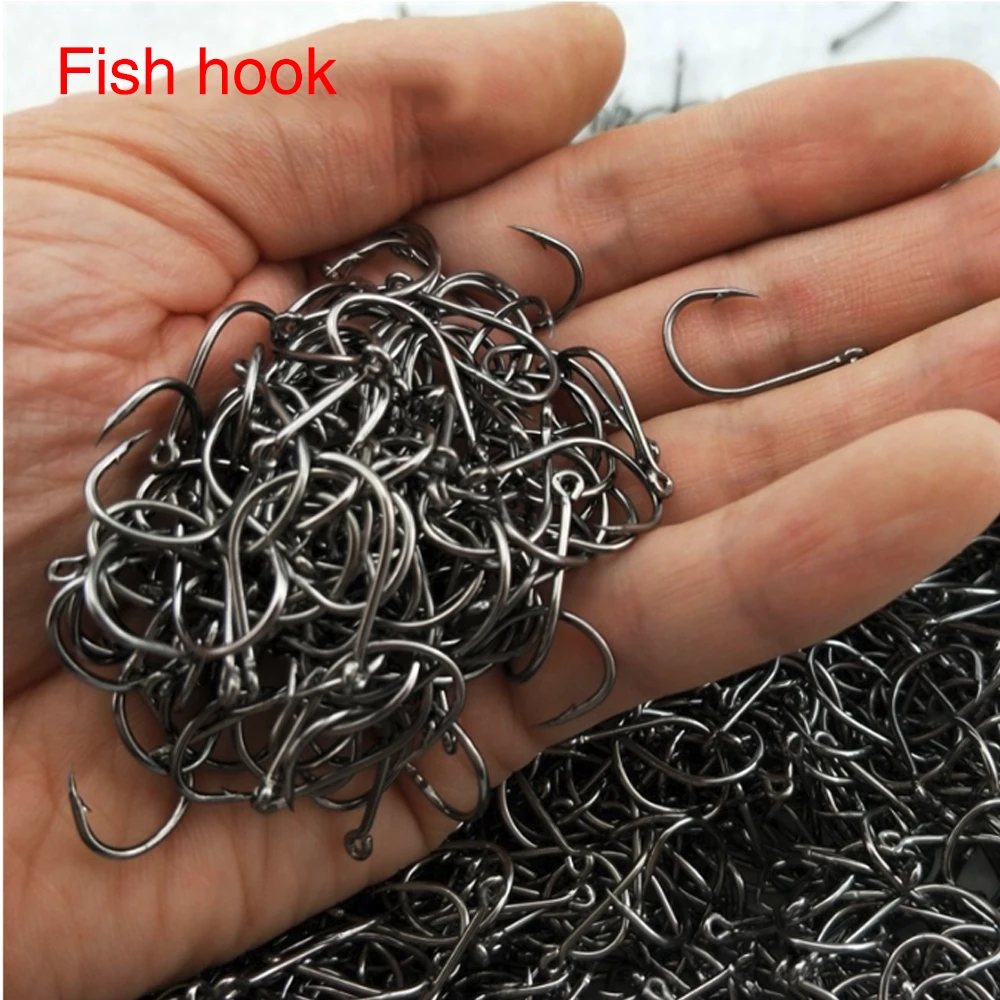 Sharpened 1000Pcs Fishhooks Barbed Hook Bait Fishing Jig Fishhook