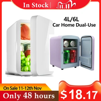 

Mini Refrigerator Small 12V Car Refrigerator 220V Single Door Car Home Dual-Use Thermoelectric Mini Fridge Cooler Warmer