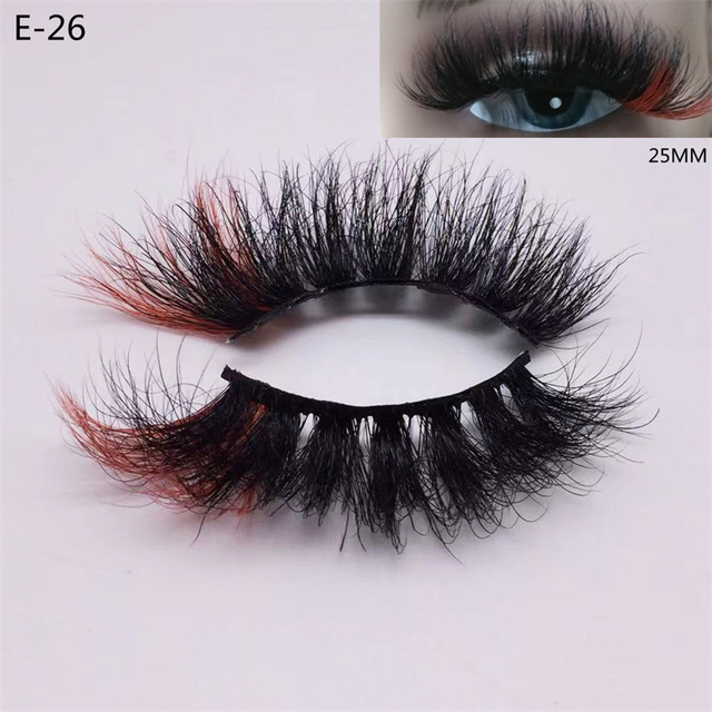 3D Mink Eyelashes Colorful 100% Mink Lashes Mix Color Pink Blue Red White False Eyelashes Fluffy Soft Cilias Vendor