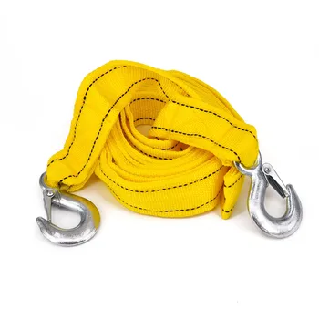 

Heavy Duty Cable Van 5 Tons Towing Strap Rope With 2 Hooks Auto Tools Yellow Traction Pull