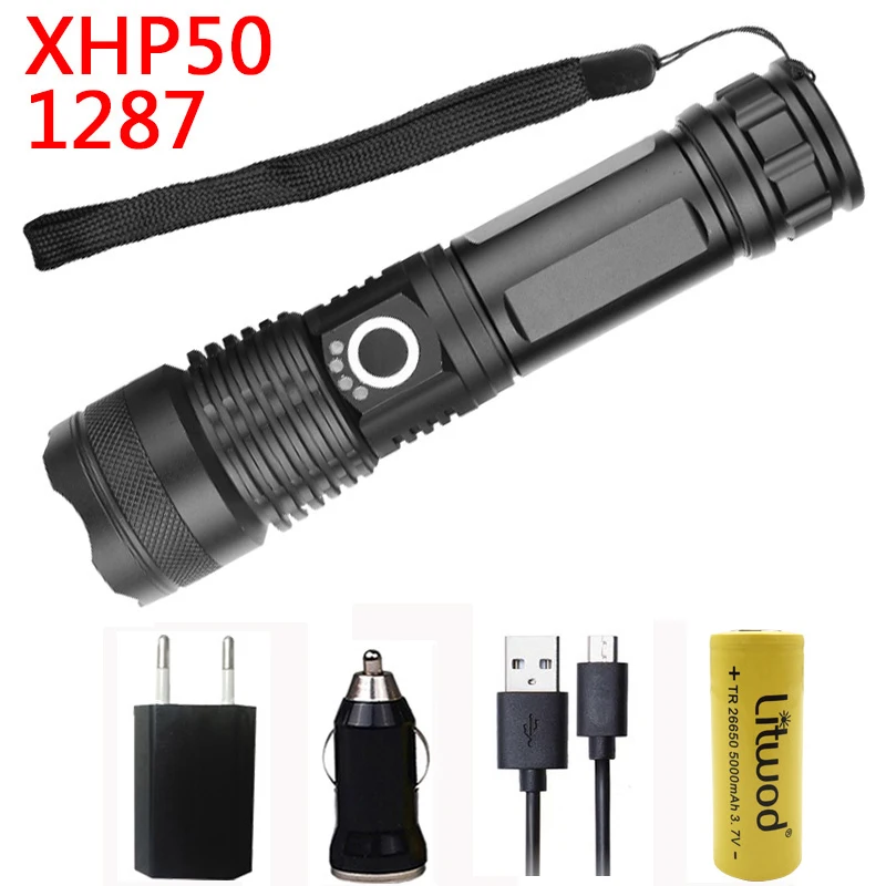 Litwod Z25 1282 CREE XHP70.2 и XHP50 перезаряжаемый Мощный тактический светодиодный фонарик, светильник, мощность лампы, аккумулятор 18650 26650 - Испускаемый цвет: Option C