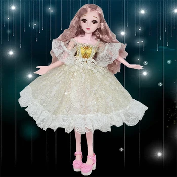 

60cm BJD Doll 20 Movable Joints White Skin Bjd Dolls Princess Dress Girl Toys Clothes Shoes Accessories Toy for Girls The New