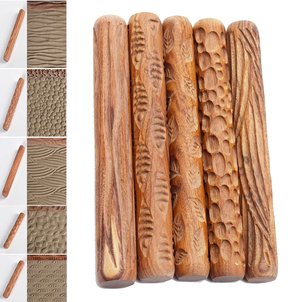 Инструменты для выскабливания древесины текстура рулон прессованная печать инструменты для создания текстуры Полимерная глина керамические инструменты для гончарного дела Скалка