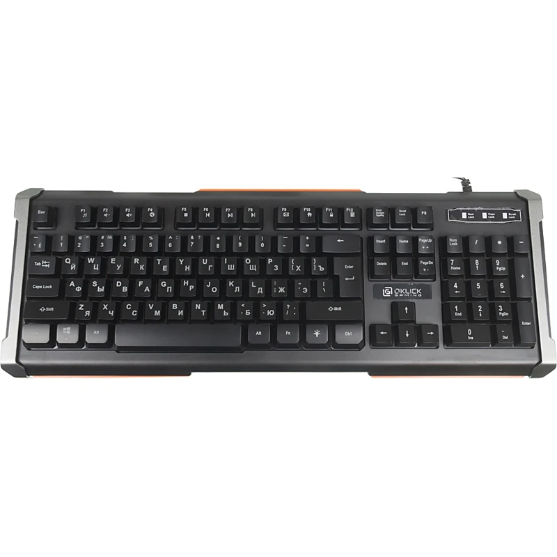 Клавиатура Oklick 717G BLACK DEATH черный/серый USB Multimedia for gamer LED