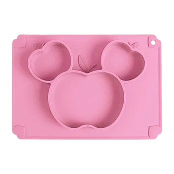 

Baby Cute Fruit Silicone Training Bowl Divided Sucker Non-slip Dinner Utensils P31B