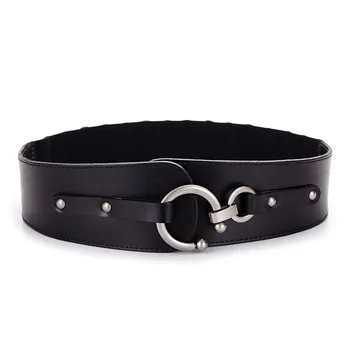 

Simple Women's Belts Wide Waist Seal Elastic Decoration Autumn and Winter Dresses Belt Female Wild Black Wide Belt Leather 2020