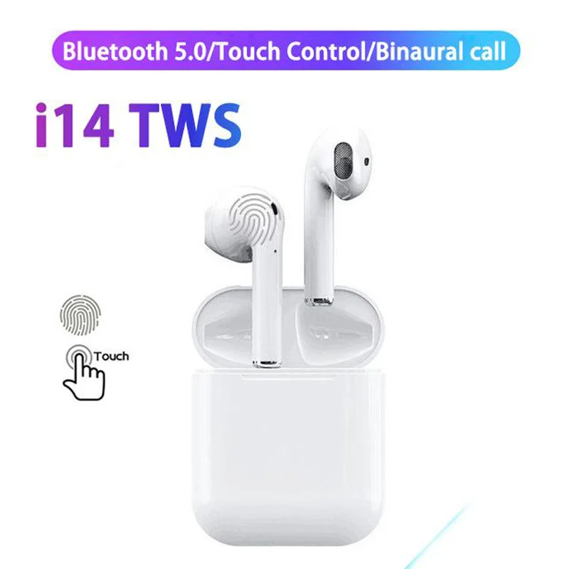 

Original I14 TWS 1:1 Wireless Earbuds Bluetooth 5.0 Super 3D Stereo Bass Touch Control Sport Headphones Pk I10 11 12tws