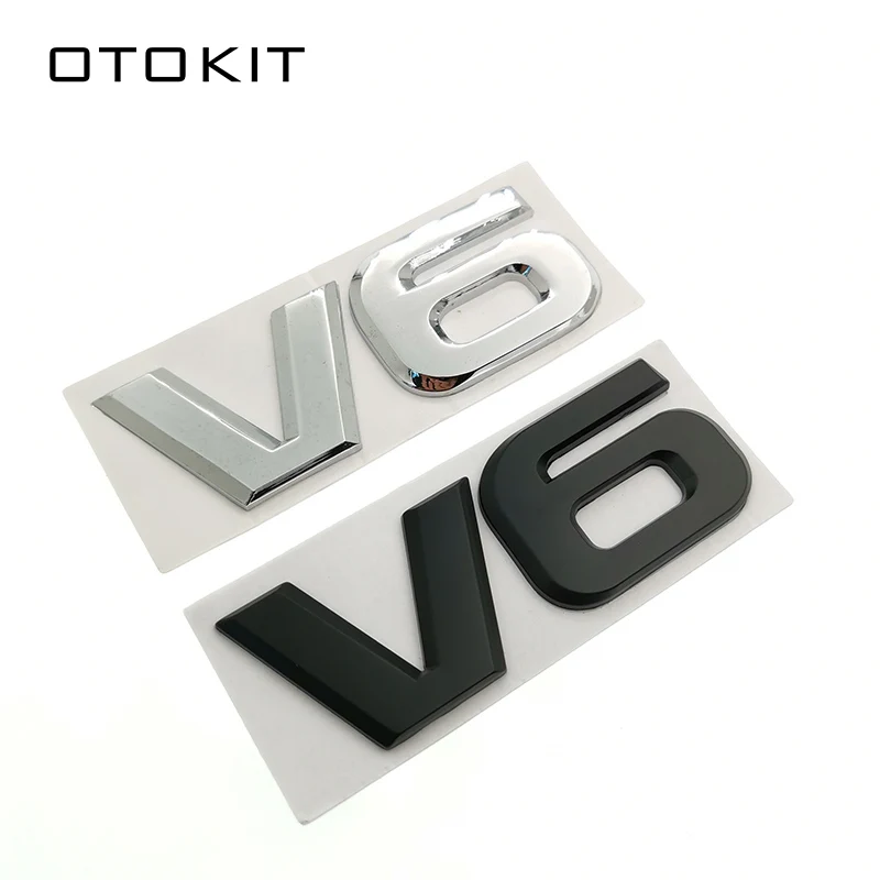 Автомобильный хромированный металлический значок V6 3d-наклейка на багажник