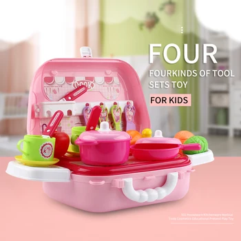 

4 Types Children Educational Pretend Play Toy Houseware Kitchenware Repair Tools Cosmetics Plastic Engineering Toys Gifts