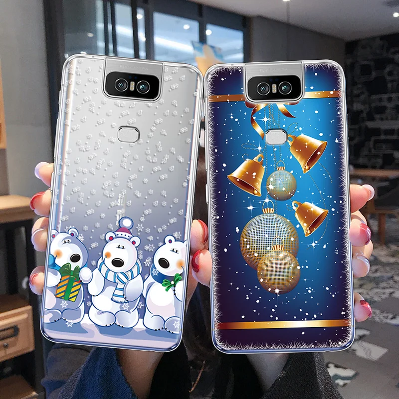 

Christmas Cartoon Case For Asus ZenFone Lite L1 Max Pro Plus M1 For ZenFone 6 ZS630KL 3 4 Selfie Max Plus 5 Soft TPU Cover
