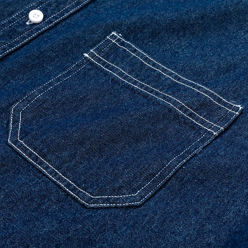 Denim Shirt Men's Short Sleeve Cotton Jeans Denim Shirt