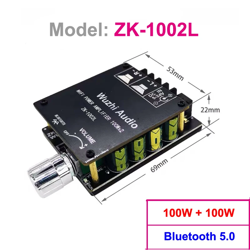 2*100W TDA7498E Audio Power Amplifier Bluetooth-compatible 5.0 Stereo HiFi Class D Digital Home Theater AUX Music AMP best amplifier for car Audio Amplifier Boards