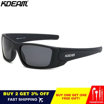 

Fashion Men Sport Sunglasses KDEAM TR90 Frame HD Polarized Mirror Lens Outdoor Eyewear UV400 Anti-Reflective Windproof Sunglass