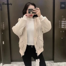 Za 2020 Women's Jackets Coats Hoodies Zipper Coat Winter Thick Jacket Female Warm Oversize Fur Coat Artificial Fur Faux Leather