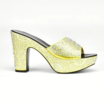 

Elegant Italian Women Shoes High Heel Shoe for Women African Ladies Shoe for Party Decorated with Rhinestone nigerian women shoe