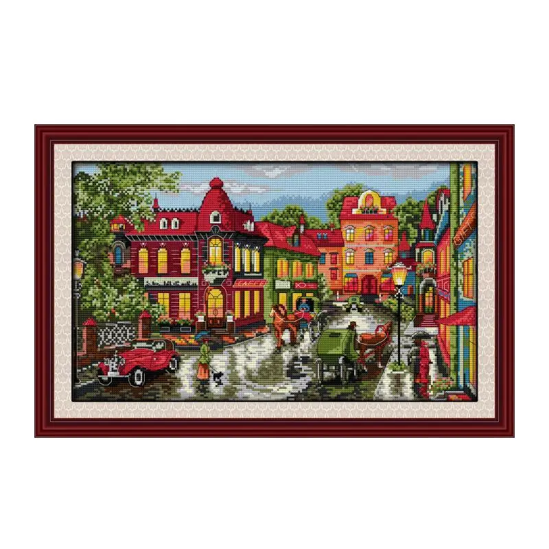 

Набор для вышивки крестиком «уголок города» aida 14ct 11ct