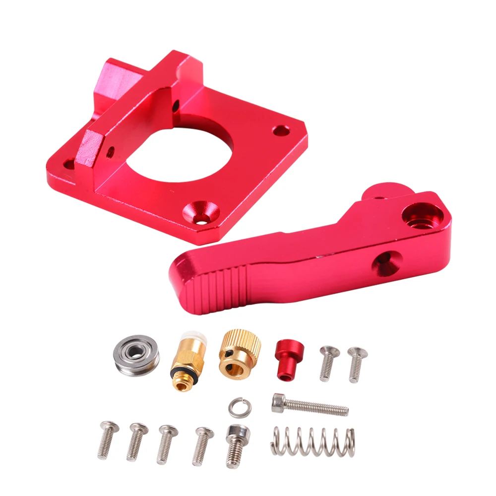 3D Printer Parts MK8 MK9 Red Extruder Aluminum Block All Metal Exruder Kit Right / Left Hand 1.75mm Filament