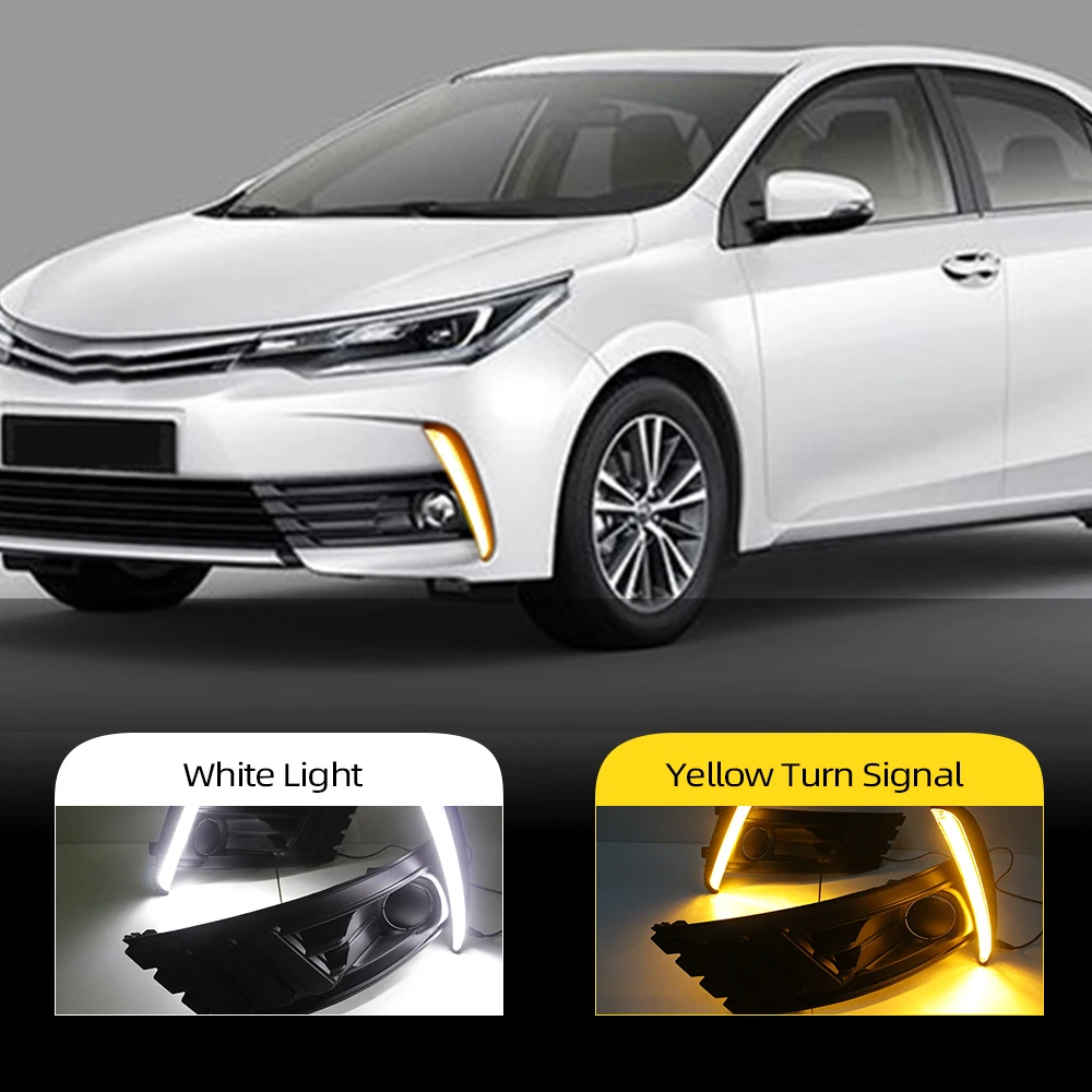 CSCSNL 2 шт. светодиодный светильник дневного света для Toyota Corolla автомобильные аксессуары Водонепроницаемый ABS 12 В DRL противотуманная фара украшение