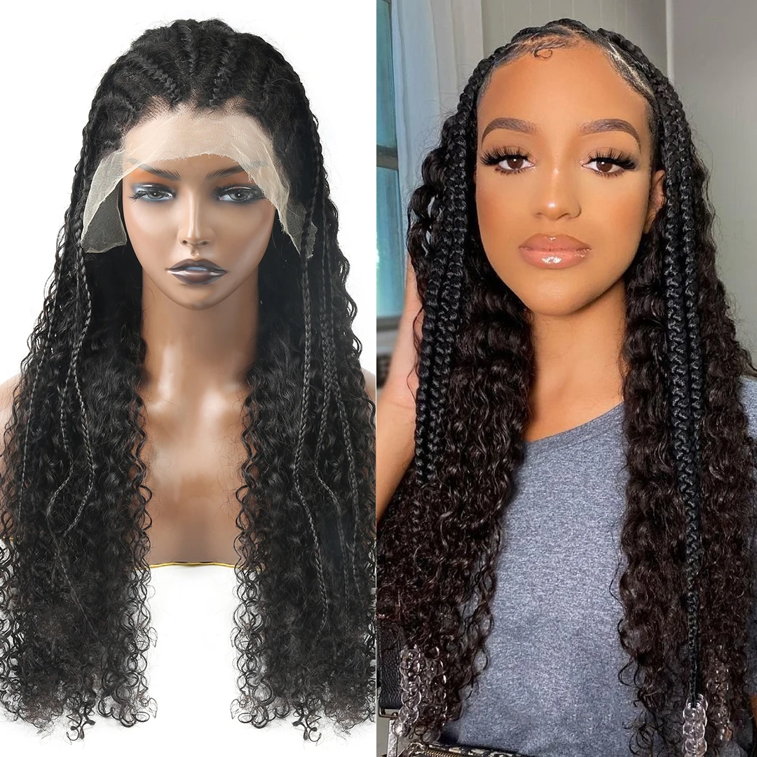 Braids Wig 18inch 13x4 Hd Lace Frontal Wig Goddess Braids Hairstyles