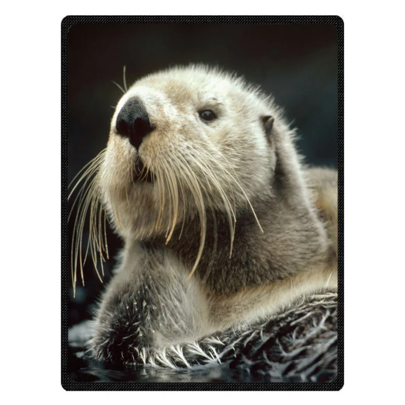 Sea Otter Printing Coral Fleece Throw Blankets Summer Air condition Sleeping Cover Personalized Bedsheet | Дом и сад