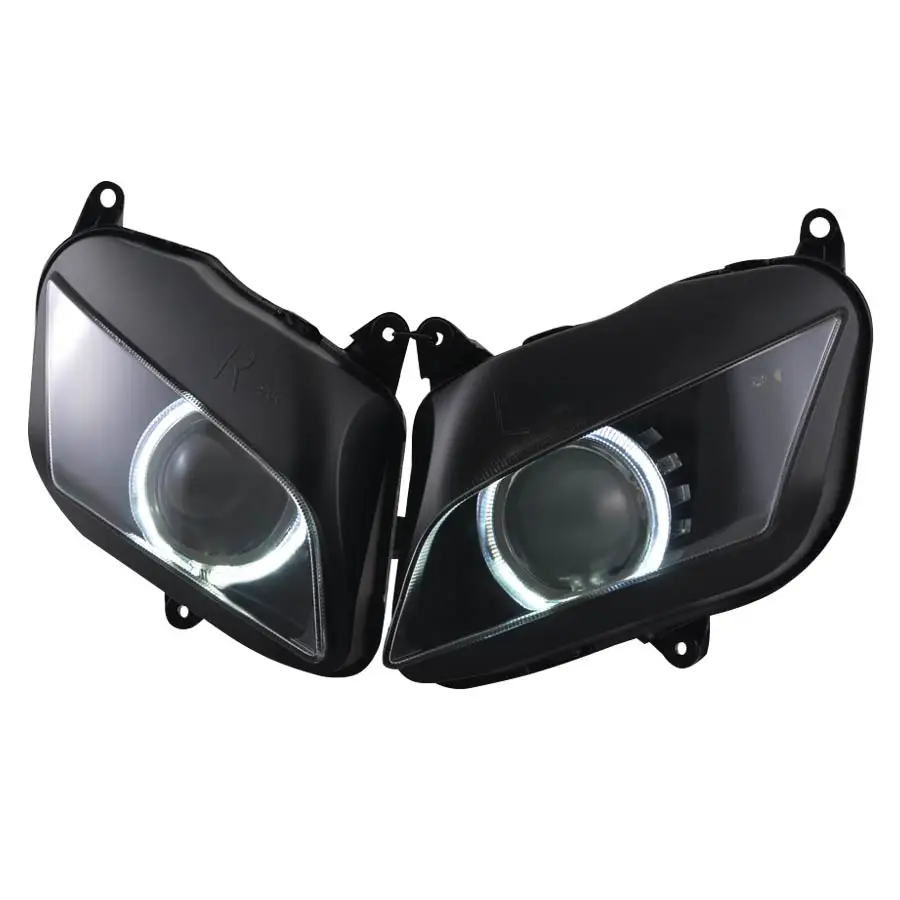 Мотоцикл HID Bi Xenon проектор преобразования фар L/H луч в сборе белый ангельские