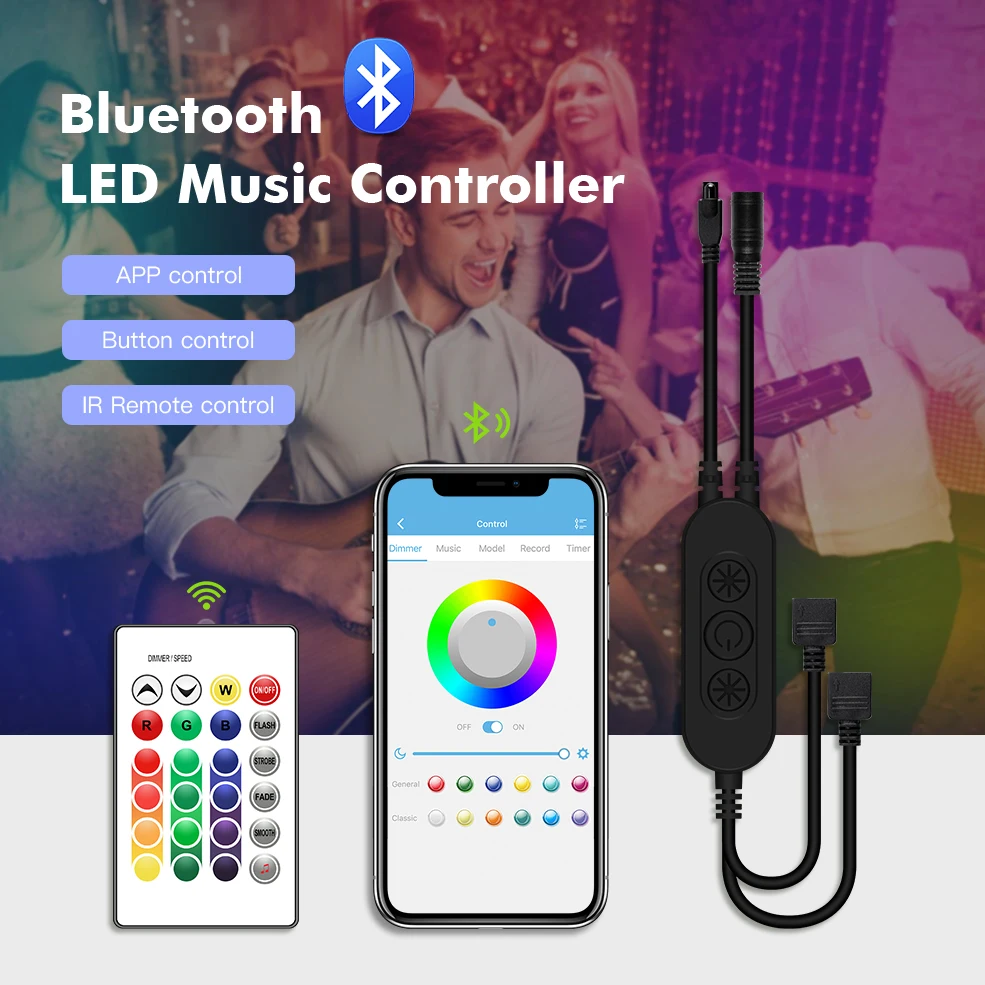 Светодиодная лента RGB с Bluetooth 5 в пост. Тока 12 В 24 | Лампы и освещение