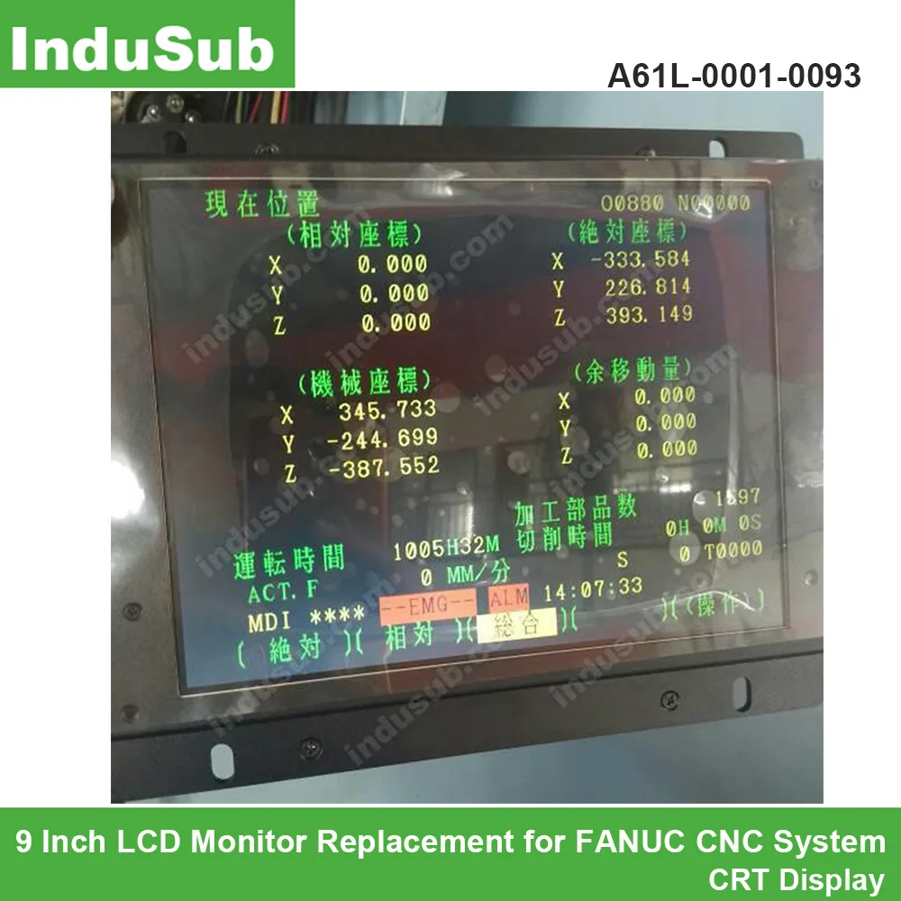 9" FANUC Moniteur LCD A61L-0001-0093 D9MM-11A LCD rénovation complète Y 