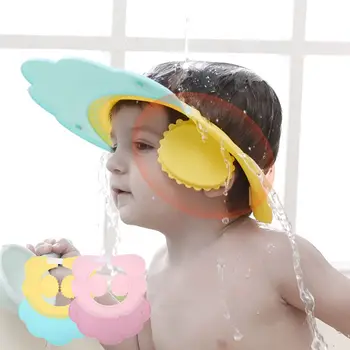 

Baby Bath Hat Washing Hair Tool Shower Hat Water-Repellent Double Adjustable Shield Ear Eye Protection Hat Children Infant Tool