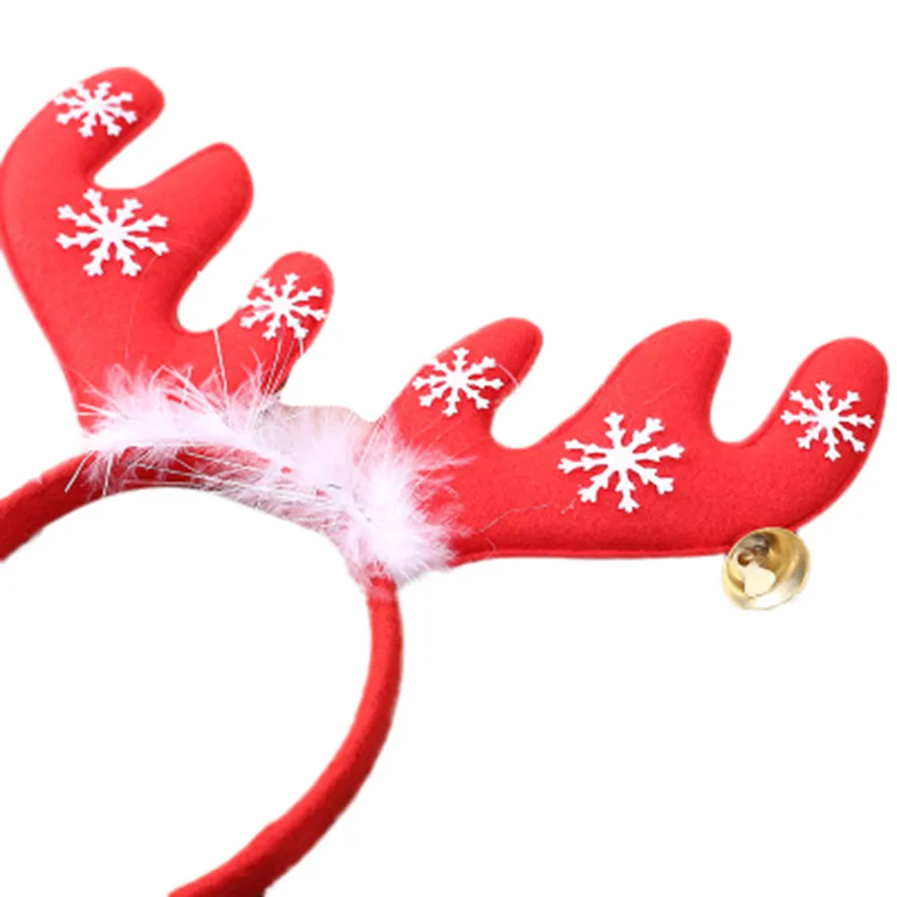 Christmas ladies universal feather bells antlers headbands cute fashion popular style headband loose daily with holiday gifts