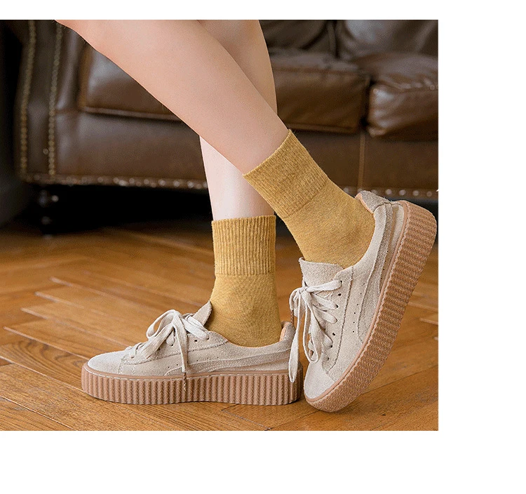 Женские хлопковые носки с надписью «Good Luck», Осенние новые модные дышащие дезодорирующие короткие эластичные удобные женские носки