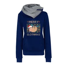 

Funny Christmas Print Hoodies Sweatshirts Women Clothes Autumn Winter Fashion Hooded Collar Pullovers Tops Plus Size Jumpers