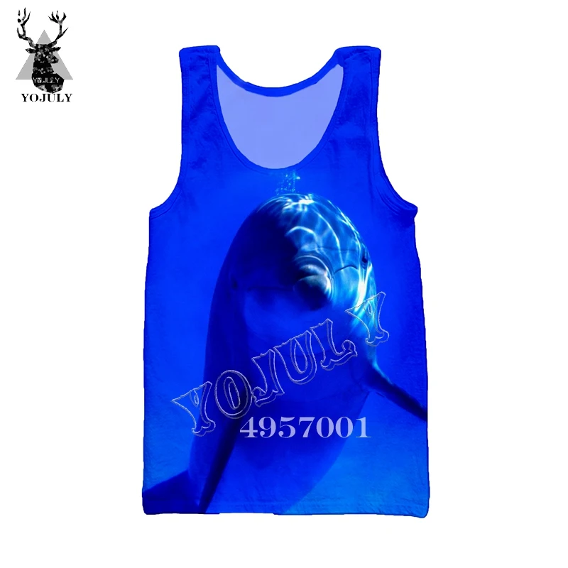 4 YOJULY Dolphin 3D принт Harajuku майка для мужчин Модный повседневный жилет Летний морской плавание унисекс уличная одежда рубашки без рукавов Ve31 - Цвет: 4