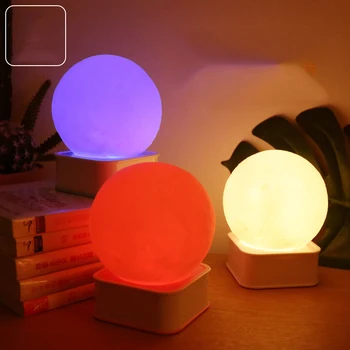 

New 3D Moon Night Light Pat Colorful Light Soft Silicone Nightlight for Kids Toy Gifts Home Decor AA Battery Or DC Power Supply